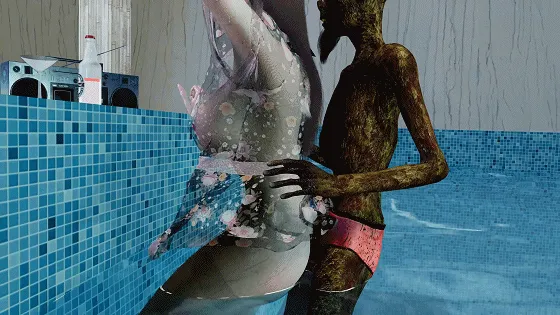|3D/隐奸/NTR| 牛头人爱好者：雯雅婷-泳池NTR 极品肉丝女友在泳池内被异种侵犯中出 [中字] [5.12gb/FM/WY]