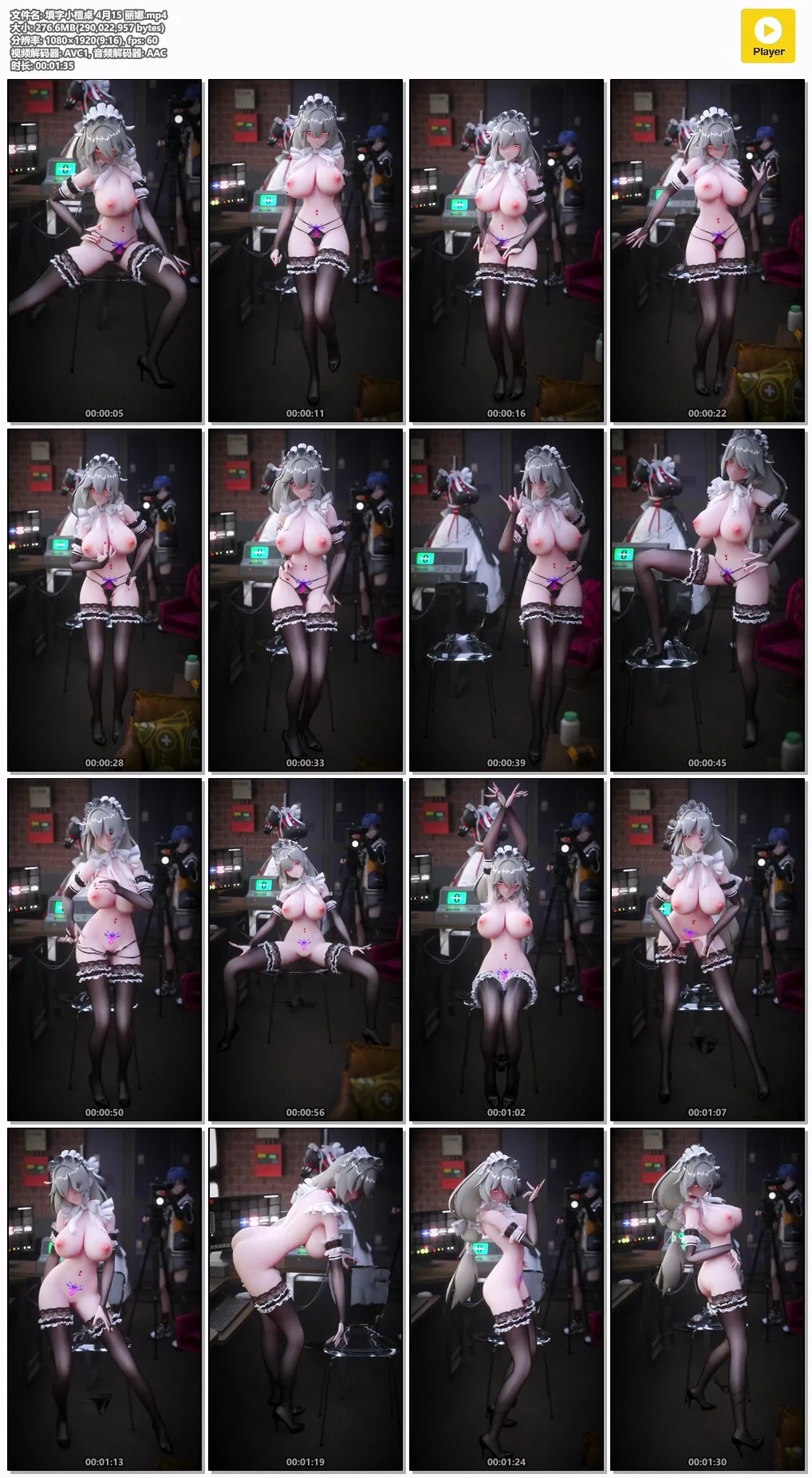 |3D/填字小檀桌| 绝区零 初恋椅子裸舞 黑丝巨乳丽娜|276m/1080p竖屏/飞猫迅雷|